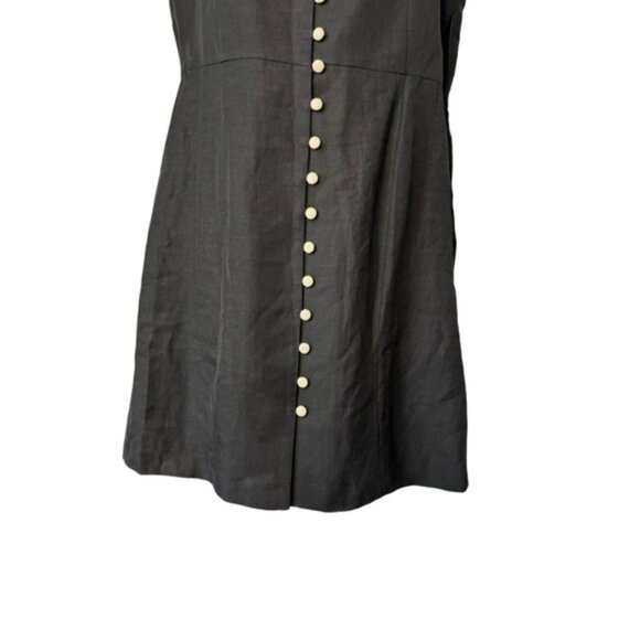Tuckernuck NEW Black Leighton Linen Sleeveless Button Down Mini Dress Size XS - Picture 6 of 8